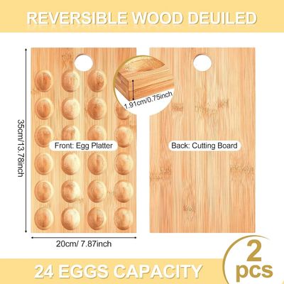 24 fori Reversibile Legno Devised Egg Plater Tavola di caramelle per servire verdure