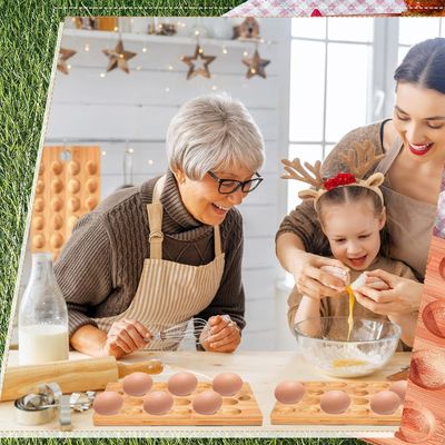 24 fori Reversibile Legno Devised Egg Plater Tavola di caramelle per servire verdure