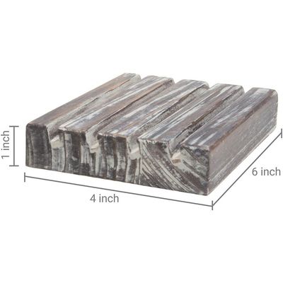 Pintato marrone 4 file legno bruciato sfida militare portamonete 4x6x1 pollice