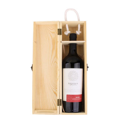 Bevande industriali 750 ml Scatola di vino in legno di pino con design semplice e colore naturale