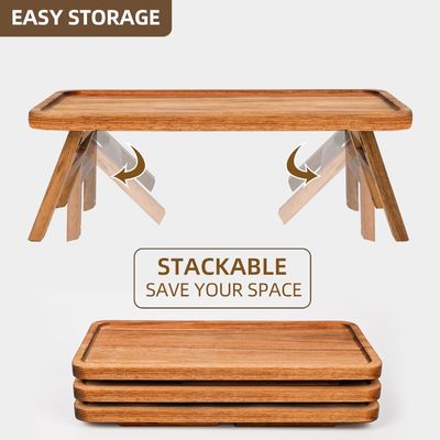 3 Tier Legno Cupcake Torre di visualizzazione Stand Acacia Legno pieghevole Serving Tray per parte