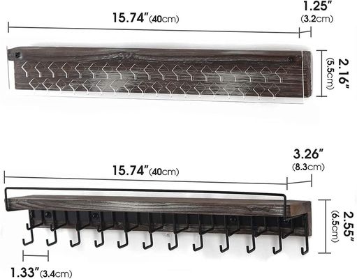 Display di orecchini in legno per case rurali su misura e supporto per il montaggio del collare acrilico trasparente