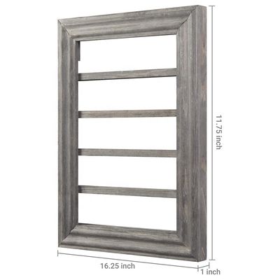 5-Tier Vintage Gray Wood Printing Burned Challenge Coin Display Rack per il montaggio a parete