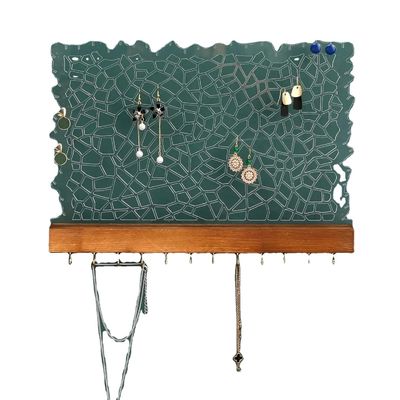 Display di orecchini in legno galleggiante acrilico per logo personalizzato