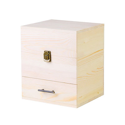 Pratica scatola per l'olio essenziale in legno con divisori in legno naturale