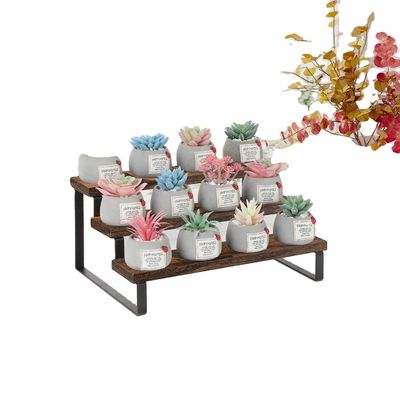 Funzione di supporto per display in legno Risparmia spazio 3 Livello Cucina Contatore di spezie Rack Organizzatore