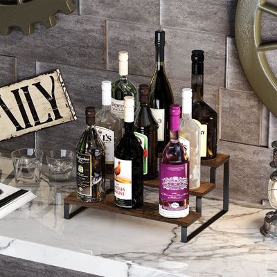 Funzione di supporto per display in legno Risparmia spazio 3 Livello Cucina Contatore di spezie Rack Organizzatore