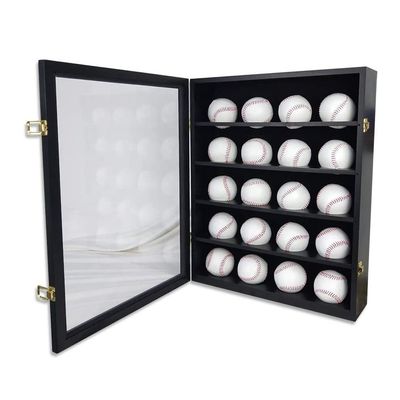 Legno e acrilico nero 20 Baseball Display Case Cabinet per la conservazione di ricordi sportivi