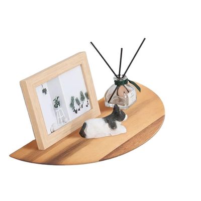 Dimensioni personalizzate Colore Semi-Cerchio in forma di set di 3 14 pollici di legno di acacia scaffali galleggianti