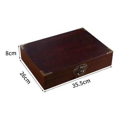 Logo personalizzato Acceptabile Vintage Stile Gioielli in legno Scatola regalo con serratura e chiave