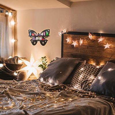 Contenitori di stoccaggio di design moderno per la parete di legno di farfalla Mensole galleggianti in legno