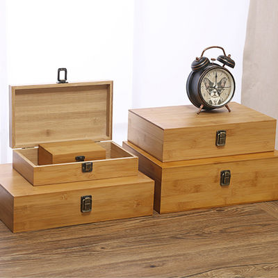 Logo personalizzato Acceptabile Eco-friendly Bambù rettangolo di legno 13x9x5cm Scatola di stoccaggio