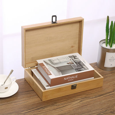 Logo personalizzato Acceptabile Eco-friendly Bambù rettangolo di legno 13x9x5cm Scatola di stoccaggio