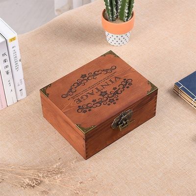Manipolazione della verniciatura Stile vintage Customized Piccola scatola fotografica da matrimonio in legno con serratura