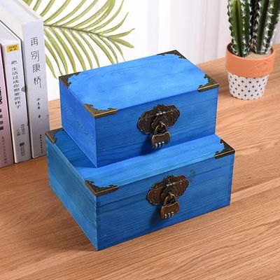 Manipolazione della verniciatura Stile vintage Customized Piccola scatola fotografica da matrimonio in legno con serratura