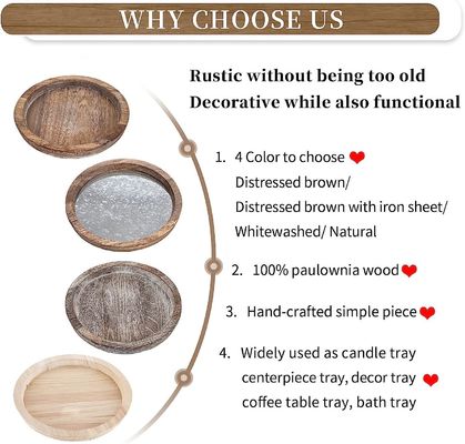 Tavolo di servizio in legno su misura Decorazione di portacandele rustica rotonda per attrezzi e design per torte