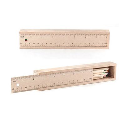 12 matite a colori Cassa matita di legno per cartoleria per studenti Ordine personalizzato accettato