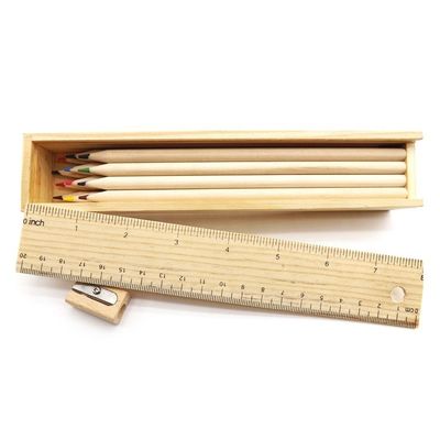 12 matite a colori Cassa matita di legno per cartoleria per studenti Ordine personalizzato accettato