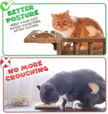 Dite addio al pavimento disordinato ripiano per gatti montato a parete con scala e 2 ciotole