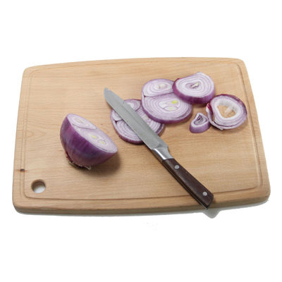 Tavola da taglio in faggio di legno massello funzionale e durevole con manica stampata bruciata