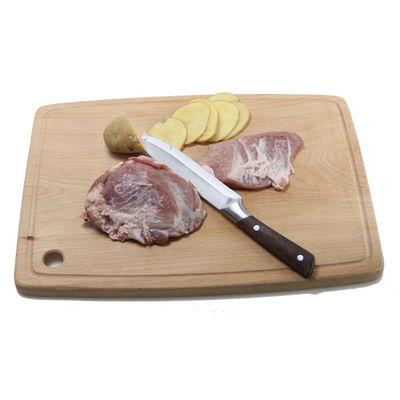 Tavola da taglio in faggio di legno massello funzionale e durevole con manica stampata bruciata