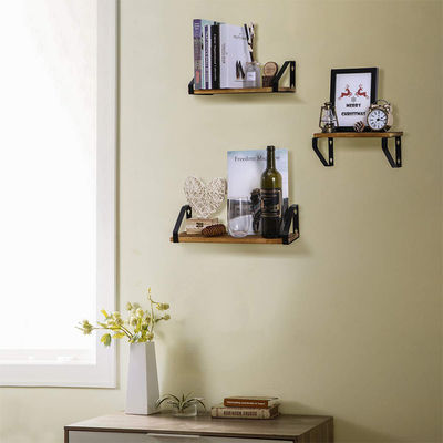 Mensola rustica in legno per libri fai da te e organizzazione di piccole piante in design artigianale