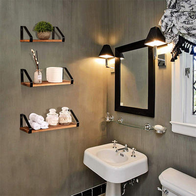 Mensola rustica in legno per libri fai da te e organizzazione di piccole piante in design artigianale