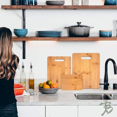 Tavola da taglio in bambù extra grande in 3 pezzi per dimensioni personalizzate e serigrafia