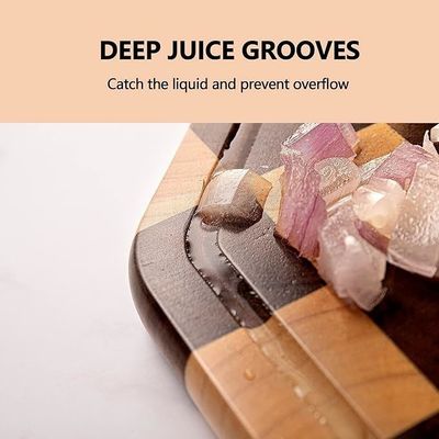 Tavola di servizio a taglio in legno di acacia a 12X12X0.8 pollici a ottagono con scanalatura di succo