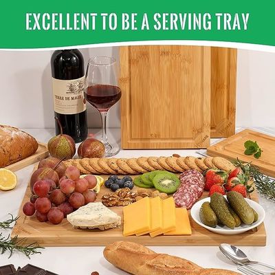 18 x 12 pollici di succo scanalatura di bambù grande Xtra grande per la cucina logo personalizzato