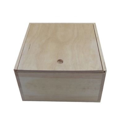 Logo personalizzato Scatole di legno di pino stampate con coperchio scorrevole fatte a mano e colore di legno semplice