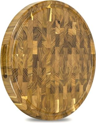 Servizio personalizzato Tavola da taglio in legno da 15 pollici con design ecologico e scanalatura