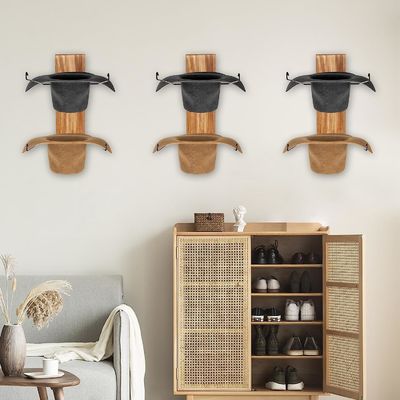 Progettazione funzionale Multifunzione Montaggio a parete Mensola di stoccaggio e cappello per bambù