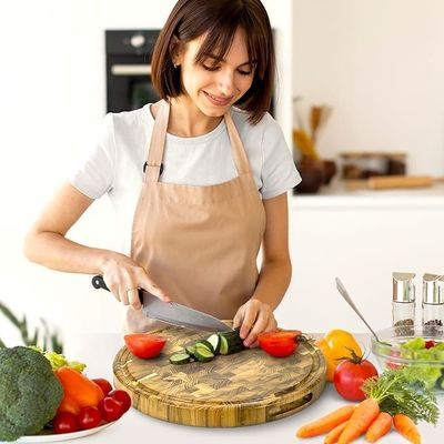 Servizio personalizzato Tavola da taglio in legno da 15 pollici con design ecologico e scanalatura