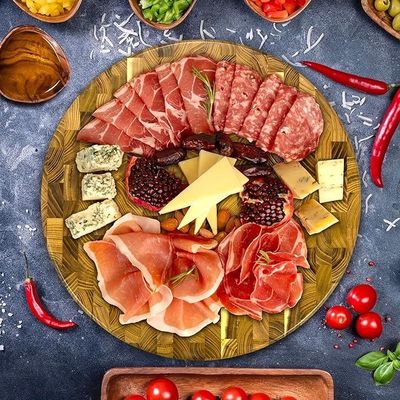 Servizio personalizzato Tavola da taglio in legno da 15 pollici con design ecologico e scanalatura