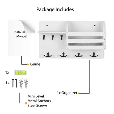 Scaffalatura a muro a doppio livello scaffalatura di archiviazione magnetica per la casa organizzatore appeso con porta chiavi