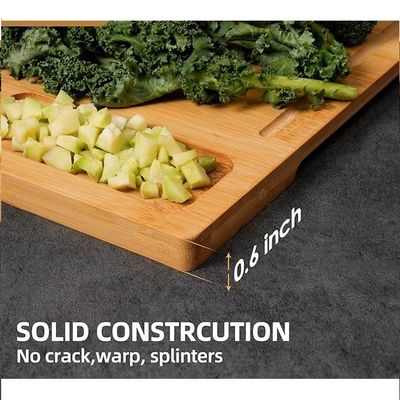 Popolare servizio personalizzato Tavole da taglio in bambù per cucina Set di 3 con scanalatura di succo