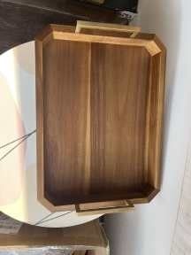 Disegni personalizzati Grande vassoio in legno in stile rustico per tavolo da caffè