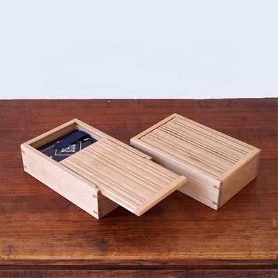 Scatola di coperchio scorrevole in legno a colori personalizzabili per biglietti da visita in colore semplice