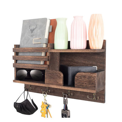 Portachiavi in legno decorativo per pareti con 3 ganci doppi Portachiavi di design funzionale
