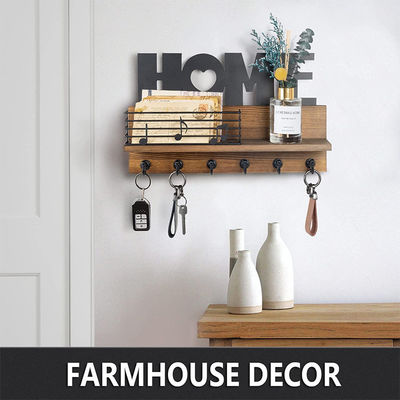 Portachiavi in legno decorativo per pareti con 3 ganci doppi Portachiavi di design funzionale