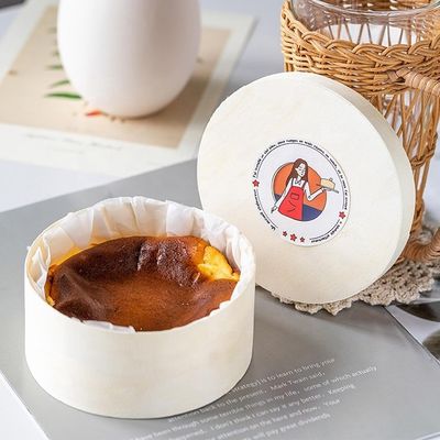 Scatola di torte di chiffon in rivestimento in legno biodegradabile di dimensioni comuni per soluzioni di imballaggio per snack