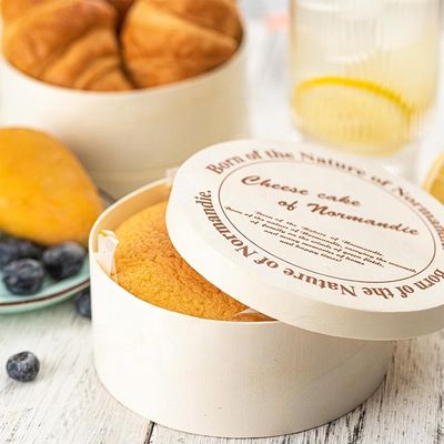 Scatola di torte di chiffon in rivestimento in legno biodegradabile di dimensioni comuni per soluzioni di imballaggio per snack