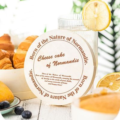 Logo personalizzato di corteccia di pioppo o contenitore rotondo di legno di rivestimento di frutta per l'ambiente