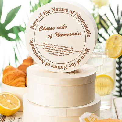 Scatola di torte di chiffon in rivestimento in legno biodegradabile di dimensioni comuni per soluzioni di imballaggio per snack