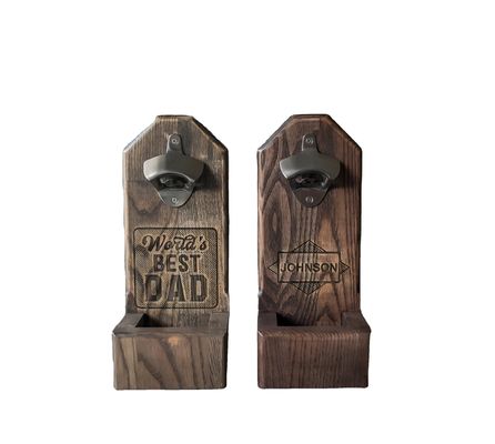 Apribottiglie di birra a manico di legno Regalo ideale per gli sposi con stampa del logo personalizzato