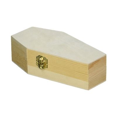 Scatola di bara di legno non finita per imballaggi personalizzati per regali e cosmetici neri semplici