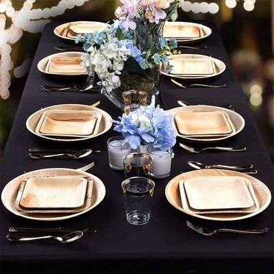 Tecnica di incisione Compostabile Eco-Friendly Areca Palm Leaf Disposable Square Plates Set 8 Inch