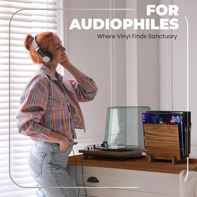 Disponibile con portadischi in legno di noce massello per il deposito multifunzionale