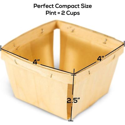 Scatola di legno di rivestimento artigianale artigianale 4x4 pollici per la raccolta di frutta e bacche